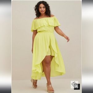 Torrid midi gauze off shoulder walk through